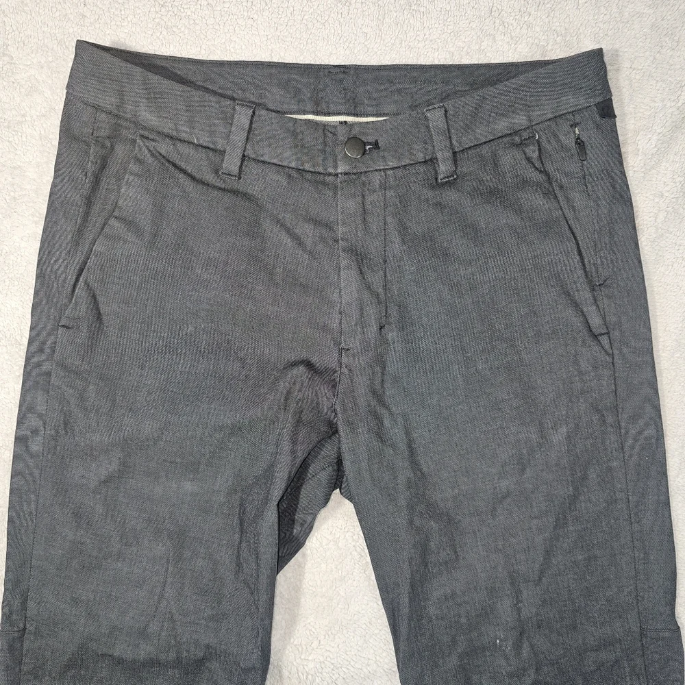 Lululemon Mens Commission Pants Slim 32 Dark GrayChino Secure Pocket Stretch